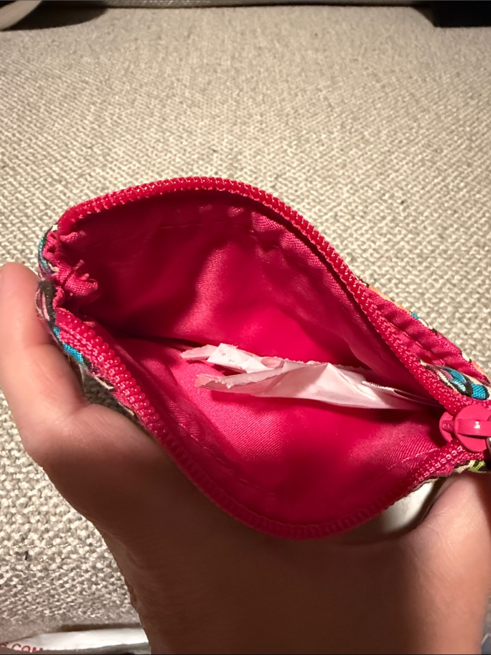 Vera Bradley Coin Purse Sunburst Floral Pink Quilted Zip - Picture 3 of 3